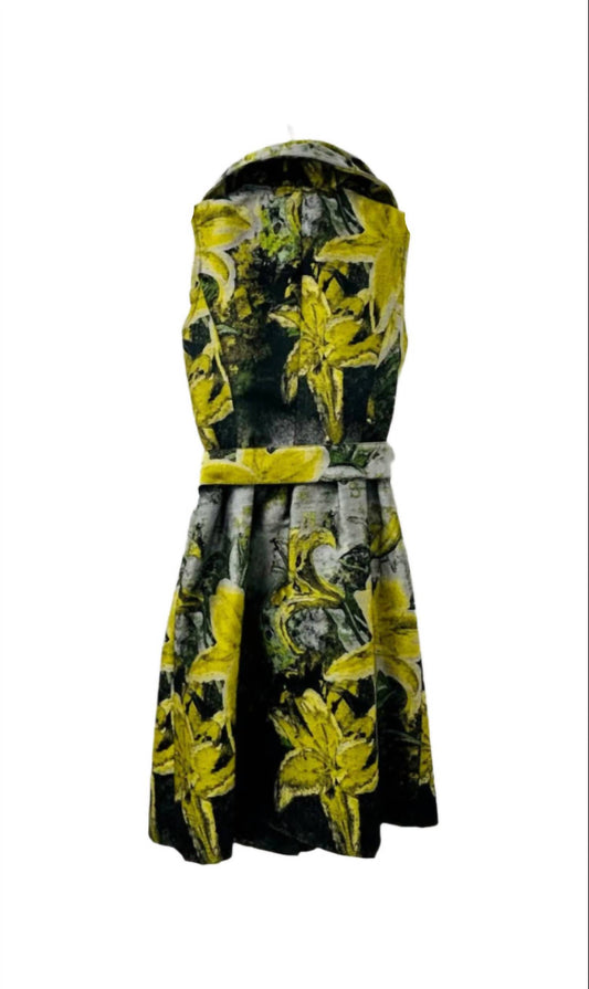 Samuel Dong - Women's Floral Brocade Double Collar Dress