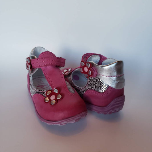 Renbut Shoes - Girl's Velcro T-strap Ankle-hi Cap-toe Shoes