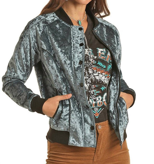 Rock & Roll Denim - Velour Bomber Jacket