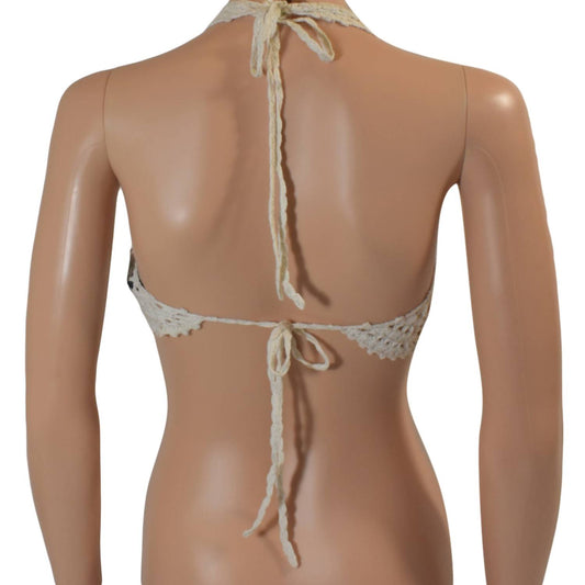 DREAMWEAVER HALTER TIE STRAP CROCHET BIKINI TOP