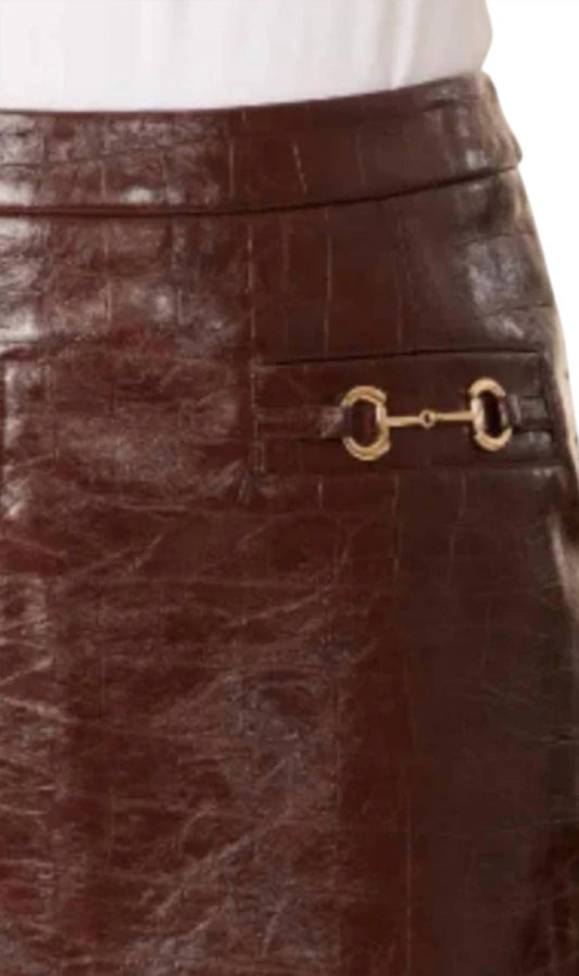 Dolce Cabo - Vegan Leather Horse Bit Short Skirt