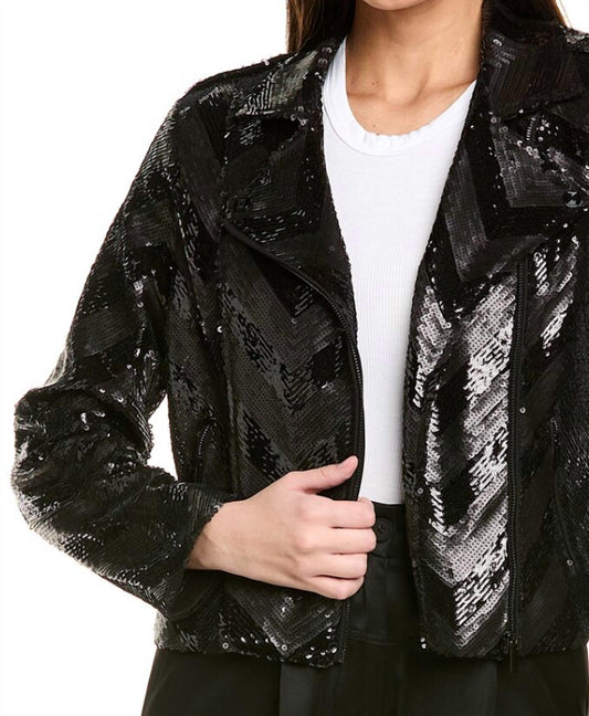 Karl Lagerfeld - Sequined Moto Jacket