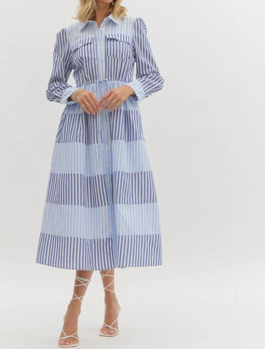 Entro - Haven Stipe Midi Dress