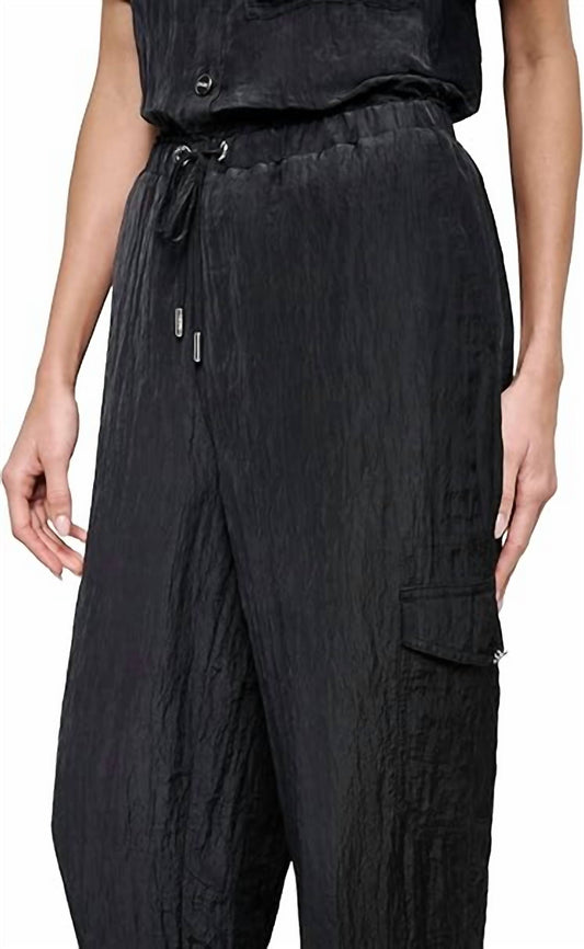 Dkny - Tie-waist High-rise Crinkled Jogger Cargo Pants