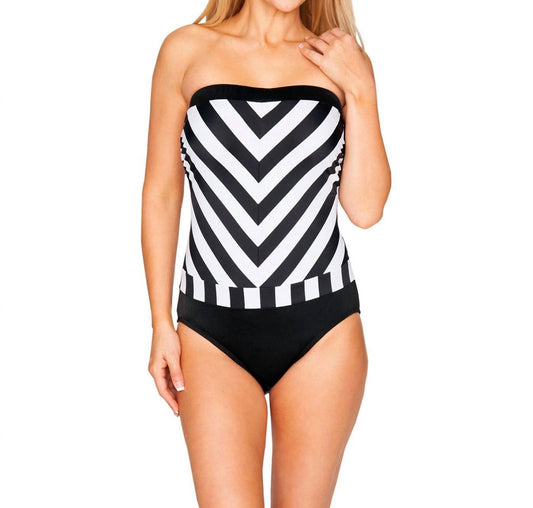 Longitude - Lined Up Bandeau One Piece Swimsuit