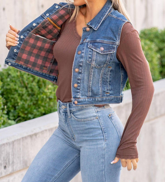 Judy Blue - Reversible Buffalo Flannel Print Vest