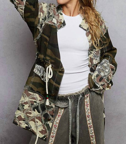 Pol - Collage Lightweight Parka Jacket