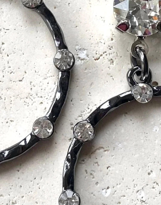 Vb & Co. - Women's Crystal Hoop Earrings