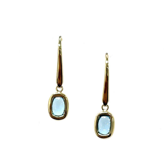 Aamiaa - Color Candy Collection Earrings With 6x4 Cushion-cut Swiss Blue Topaz