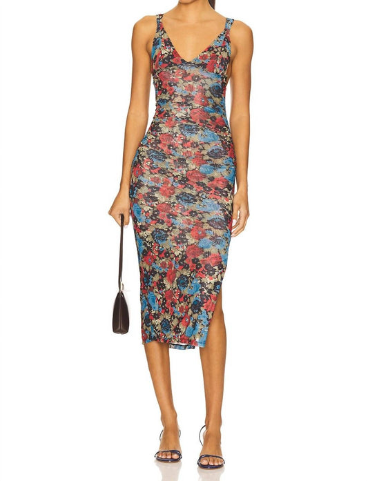 Free People - Long Live Printed Mesh Slip Dress