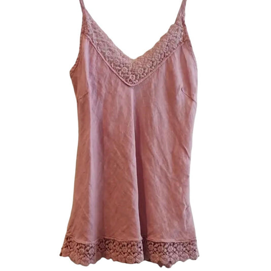 Made In Italy - Women's Grace Linen Lace Tank