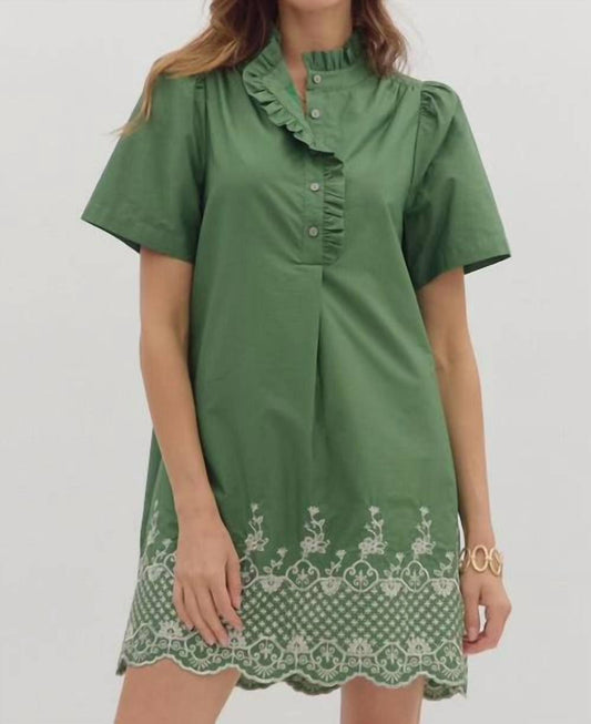 Entro - Contrast Embroidered Floral Dress