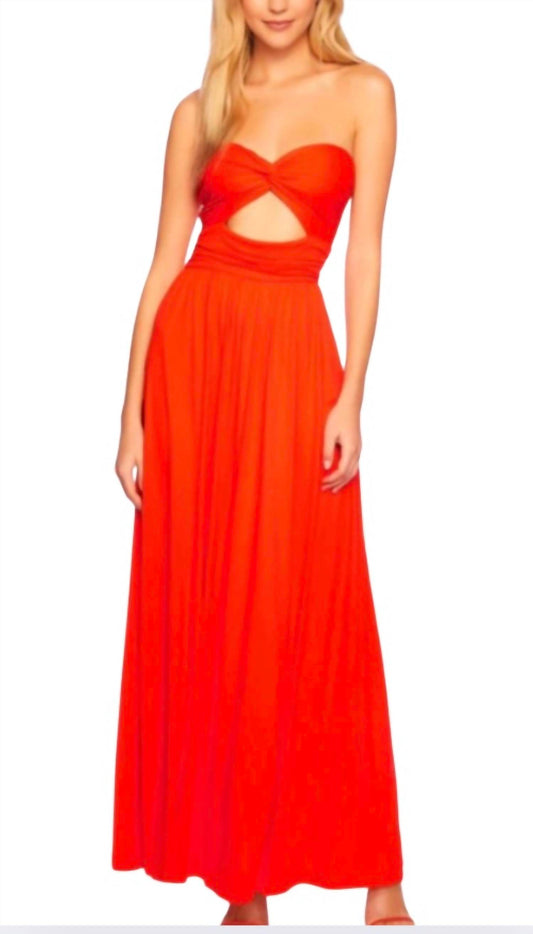 Susana Monaco - Strapless cut out maxi dress with twist front