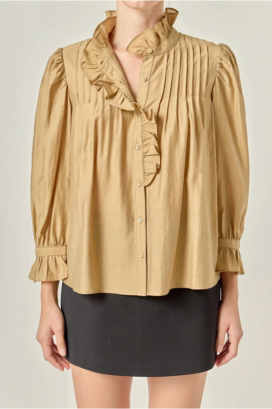 English Factory - Charlotte Ruffle Button Down Blouse