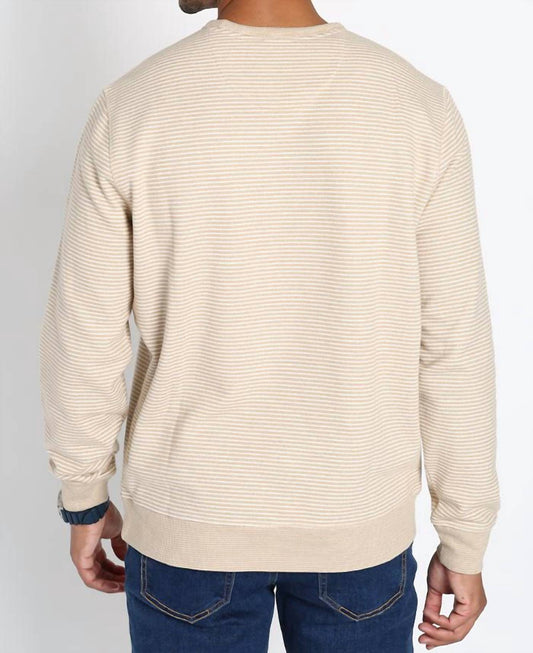 Jachs New York - Striped Sustainable Fleece Crewneck Sweatshirt