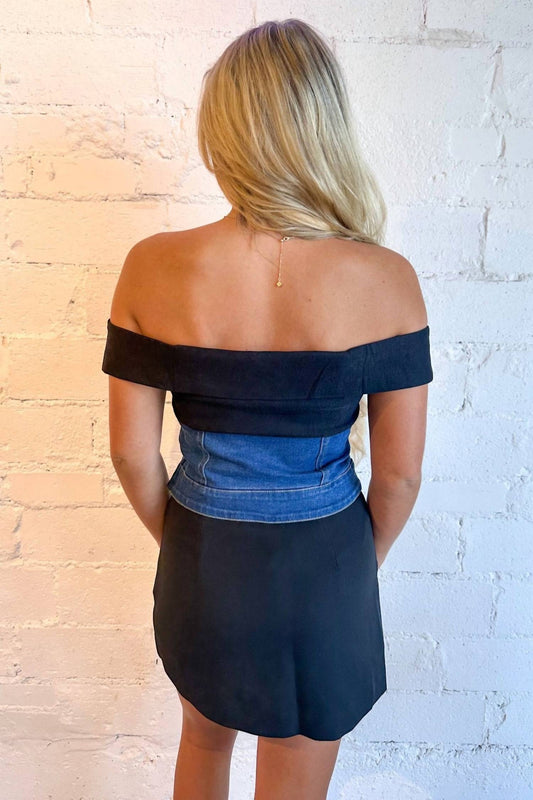 Blue Blush - Cowgirl Contrast Top