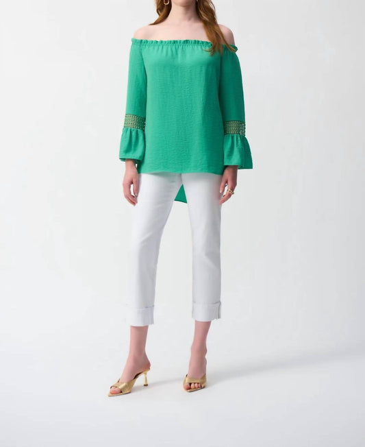 Joseph Ribkoff - Off-shoulder Flared Tunic Top