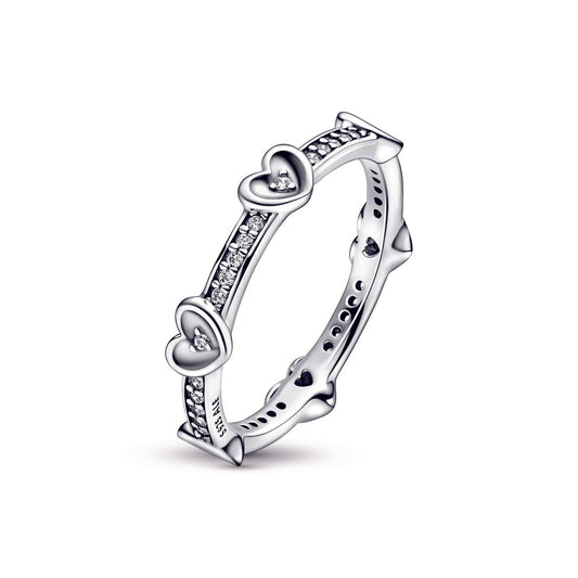 Pandora - Women's Radiant Sparkling Hearts Ring