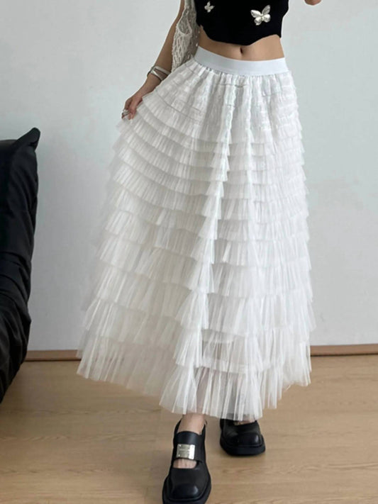 Urban Daizy - Tiered Tulle Maxi Skirt