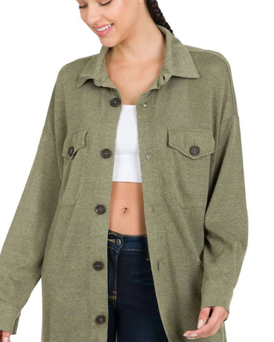 Zenana - Button Down Shacket