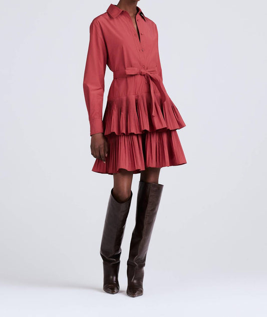 Derek Lam 10 Crosby - Sterling Long Sleeve Pleated Mini Dress