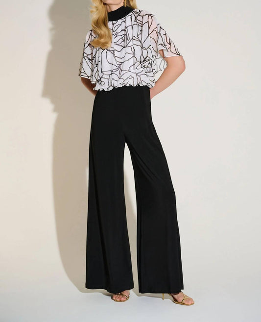 Joseph Ribkoff - Foiled Floral Flared Jumpsuit