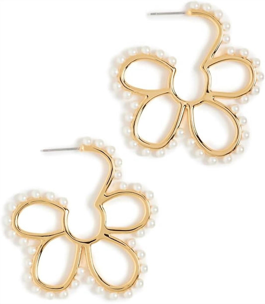 Lele Sadoughi - Daisy Pearl Hoop Earings