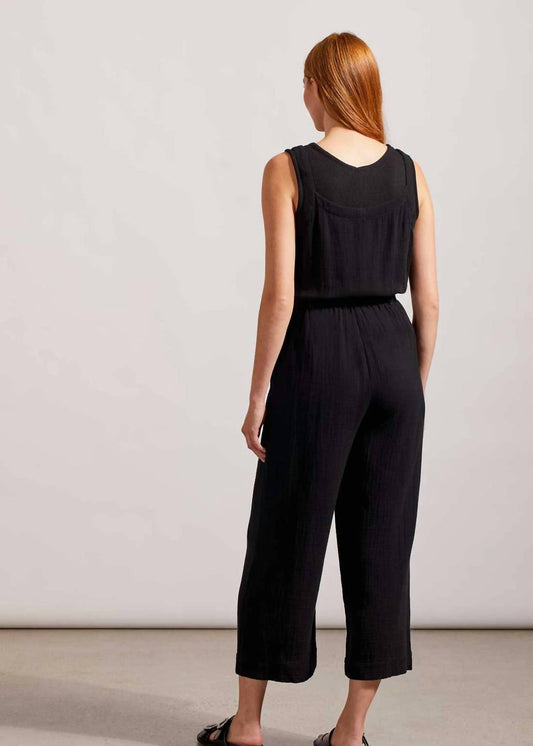 Tribal - Button Front Sash And Pockets Jumpsuit