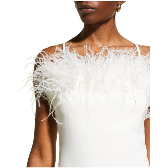 Aurora Feather Trumpet Midi Dress