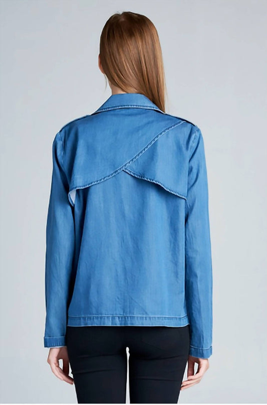 Reneec. - Long Sleeve Denim Blazer with Pockets