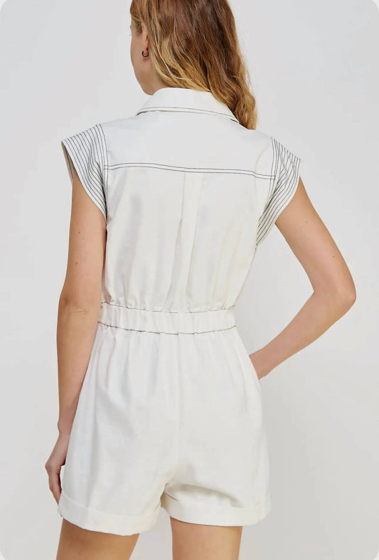 Strut & Bolt - Women's Top Stitch Panel Details Romper