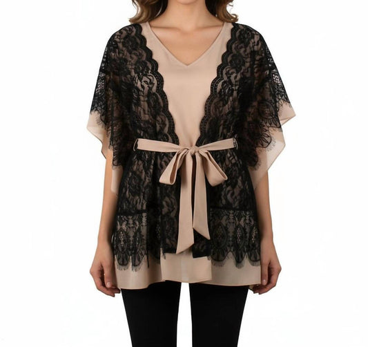 Ryu - Lace Trim Dolman Sleeve Tunic