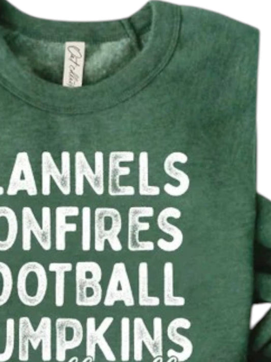Oat Collective - Unisex Flannels Bonfires Football Pumpkins Sweatshirt