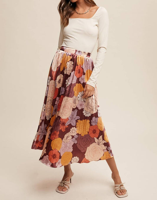 Listicle - Floral Dream Pleated Skirt