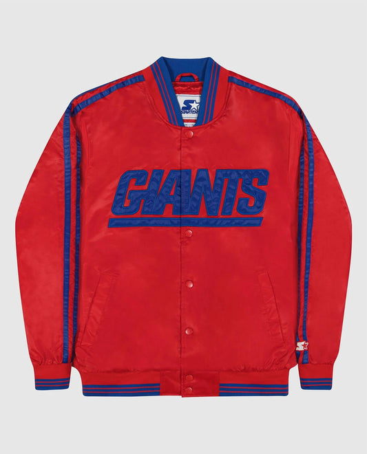 Starter - Men's New York Giants Varsity Satin Full-snap Jacket