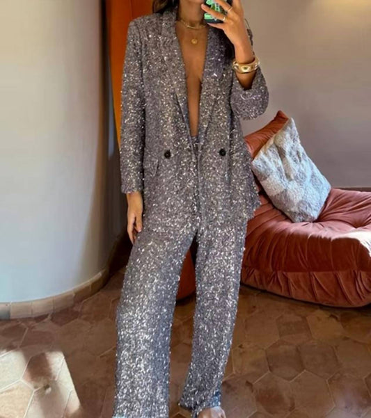 Never Fully Dressed - Freddie Sequin Trouser Pants