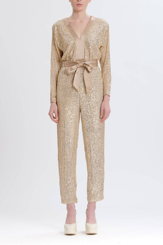 Something Navy - Sequin V-neck Jumpsuit