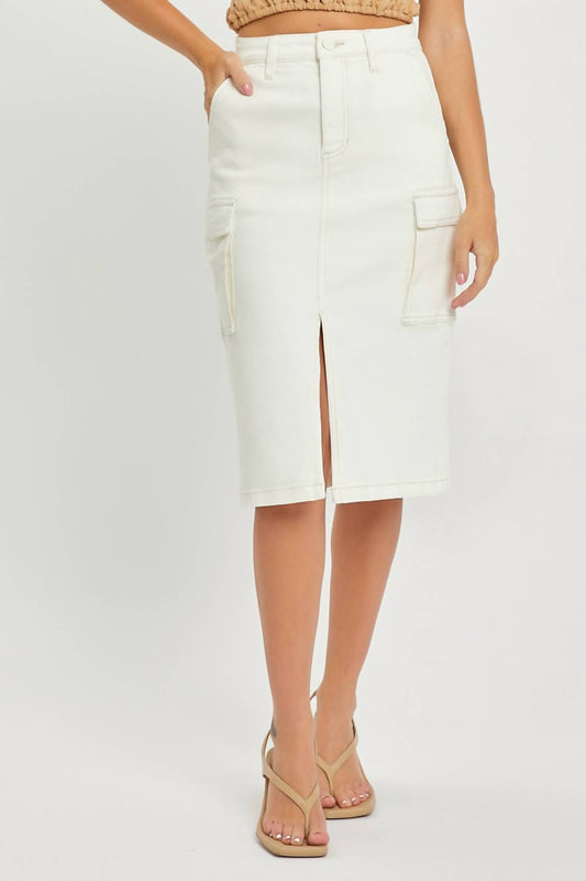 Risen - Midi Denim Cargo Skirt
