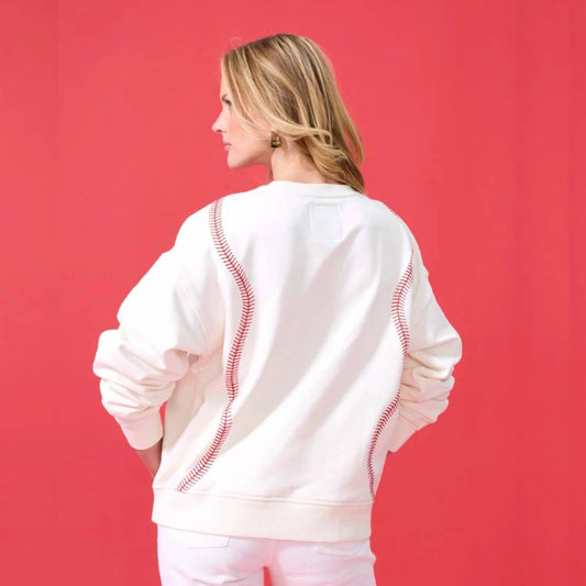 Terez - Phillies Baseball Stitch Crew Sweatshirt