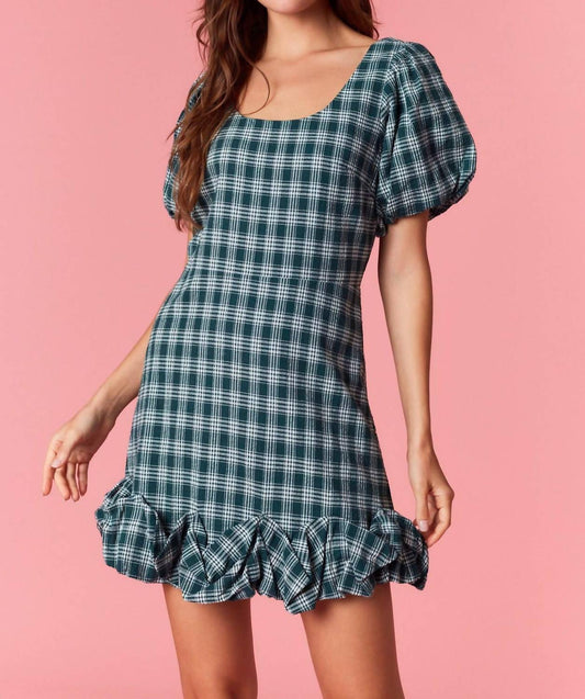 Peach Love - Noelle Plaid Mini Dress