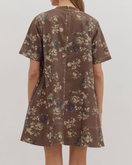 Entro - Floral Printed Denim Mini Dress