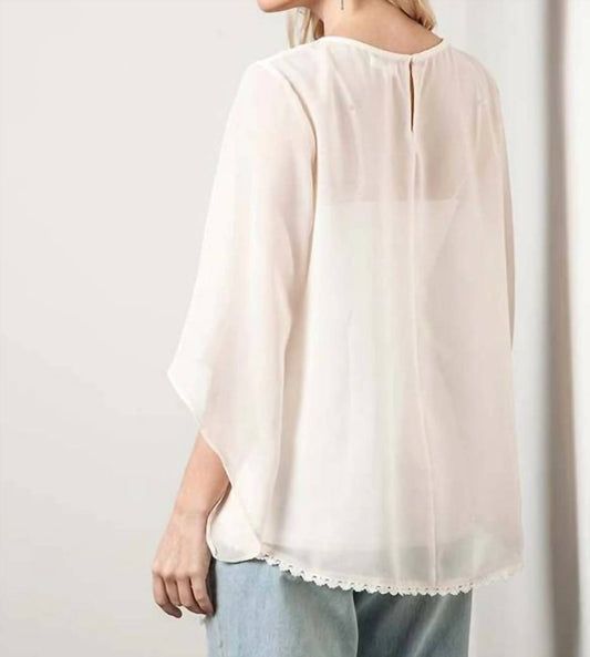 Kori - Lace Patch Scoopneck Blouse