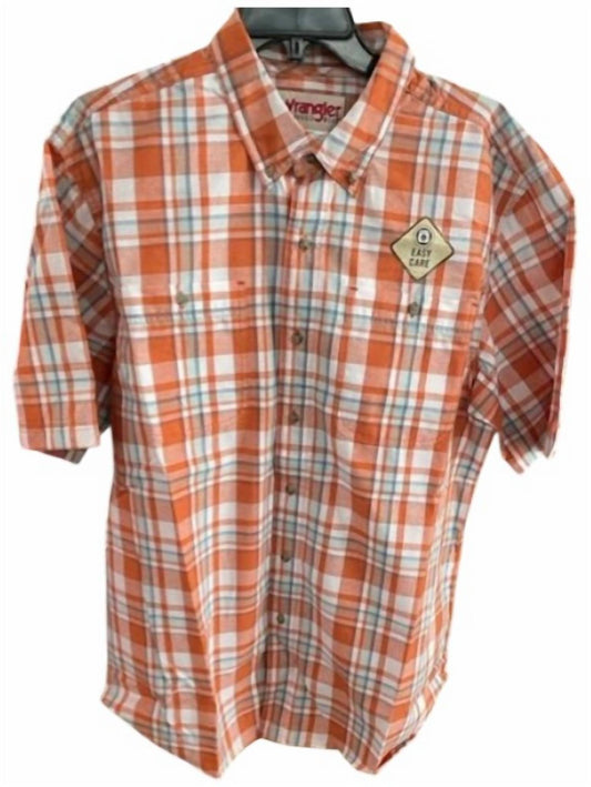 Wrangler - Men's Short Sleeve Plaid Button Up Shirt