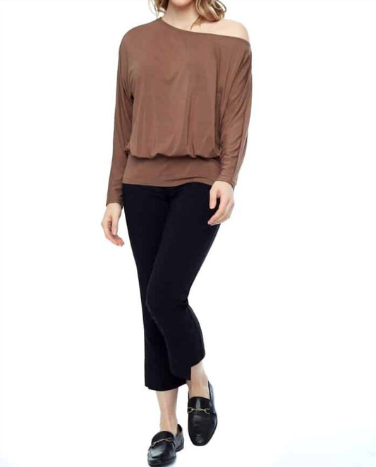 Up! - Women's Bamboo Knit Off-the-shoulder Long Sleeve Top
