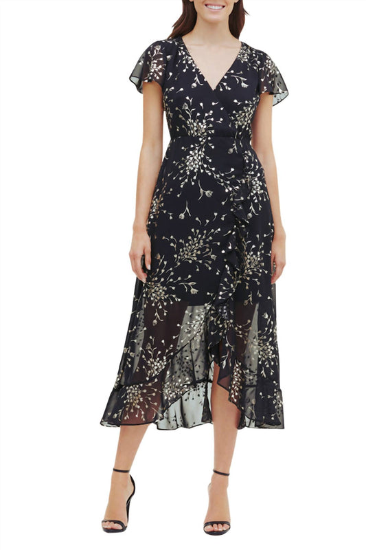 Kensie - Short Sleeve Chiffon Dress