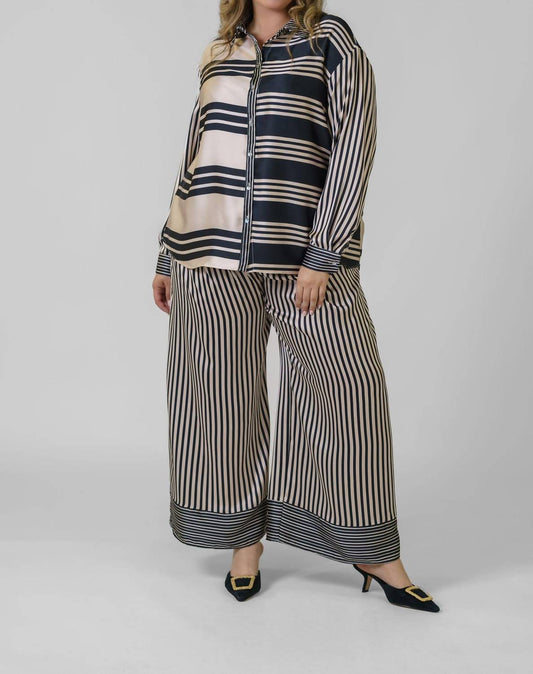 Never Fully Dressed - Mono Stripe Roz Shirt - Plus