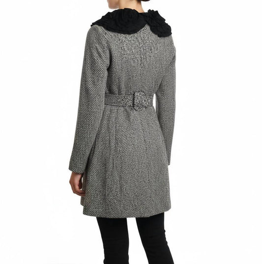 Ryu - Flower With Waist Tie Collar Jacket