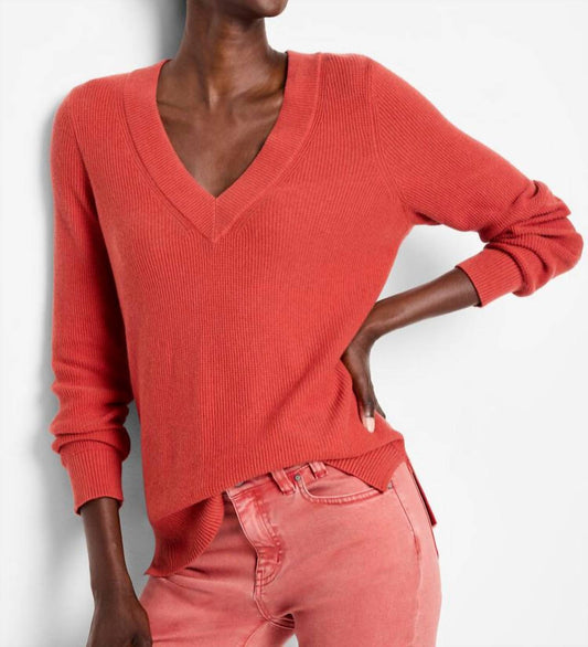 Nic + Zoe - Waffle Stitch V-neck Sweater
