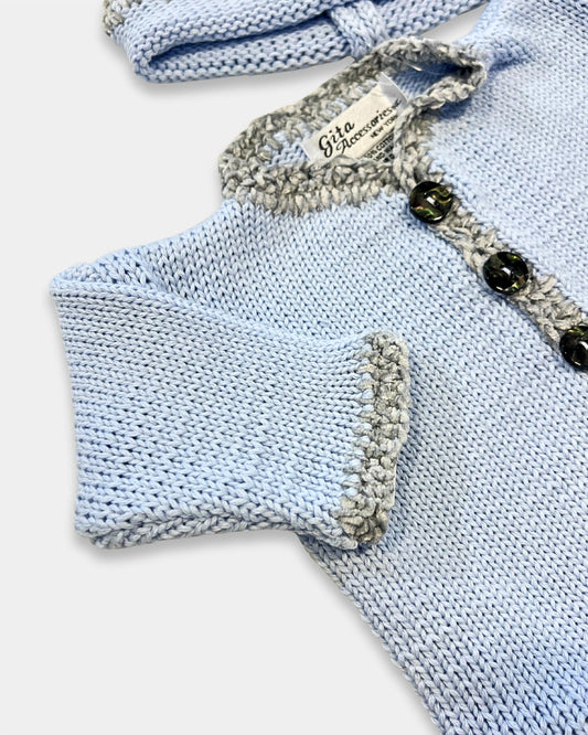 Gita - Boy's 2pc Cotton Sweater With Chenille Trim