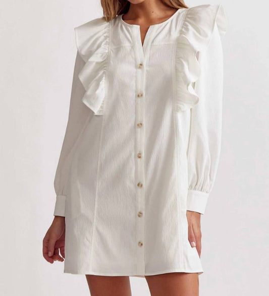 Entro - Button Up Ruffle Detail Dress